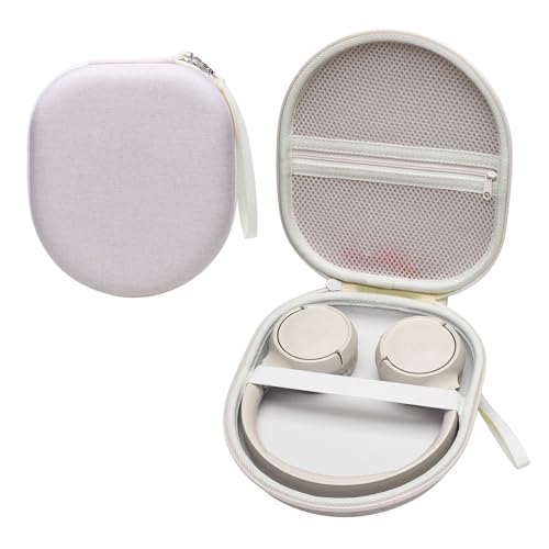 Headphone Headset Case Compatible with Soundcore by Anker Q20i/JBL Tune 510BT 720BT 520BT 770NC/Sony WH-CH520 WH-CH720N/BERIBES/KVIDIO Wireless On-Ear Headphones,Cream