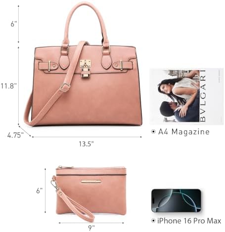 Dasein Women Handbags and Purses Ladies Shoulder Bag Top Handle Satchel Tote Work Bag with Wallet