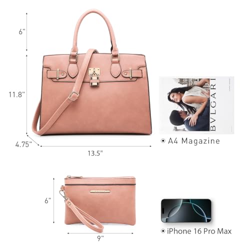 Dasein Women Handbags and Purses Ladies Shoulder Bag Top Handle Satchel Tote Work Bag with Wallet