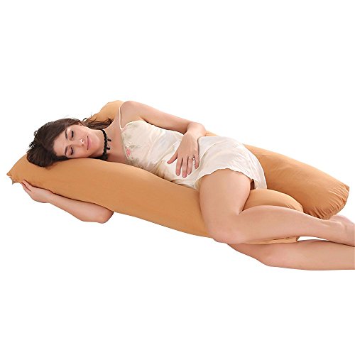 JIAN YA NA Coussin de grossesse pour maternité Oreiller en U en forme de U pour tout le corps, sommeil confortable Coussin d'allaitement (Chameau)
