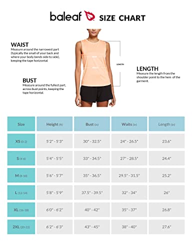 Baleaf Women's Sleeveless Workout Shirts Exercise Running Tank Tops Athletic Yoga Tops Orange Size M #TOP5