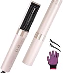 LA MAESII Brosse de lissage des cheveux, 2-in-1 Lisseurs de cheveux pour les femmes Améliorer le peigne lisseur de cheveux avec 5 Temps, Plasma,3D Brosse en forme de V, double tension, Salon professionnel anti-frisottis à la maison
