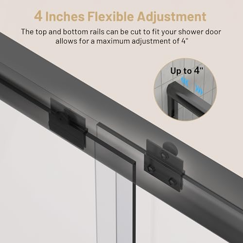 Image of Findepot 44-48 inch W x 70 inch H Sliding Shower Door, 6 Anti-Collision Buffers