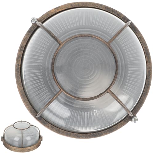 Applique murale extérieure LED en métal finition cuivre Alipis, luminaire rond étanche
