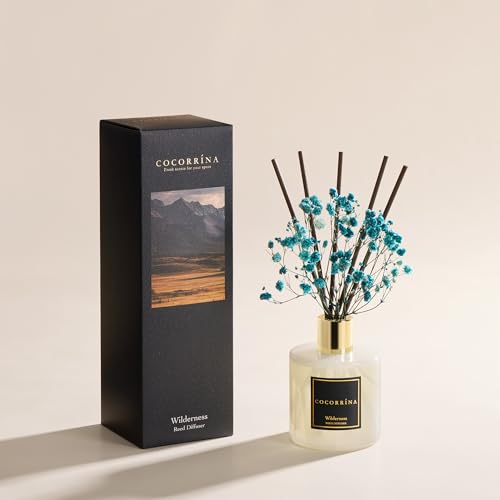 Image of COCORRINA Reed Diffuser - Wilderness 6.7 fl oz Scented Diffuser with 8 Sticks Home Fragrance Reed Diffuser for Bathroom Shelf Decor