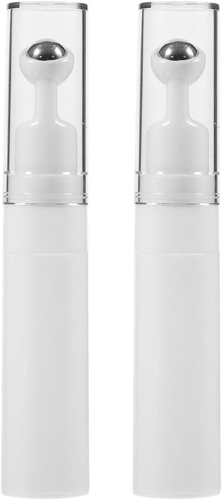Eye Cream Container Roller Bottle, 2pcs 15ml Empty Roll On Bottles Travel Essential Oil Roller Bottles Refillable Cream Bottle Eye Cream Applicator Roller Cosmetic Dispenser for Women