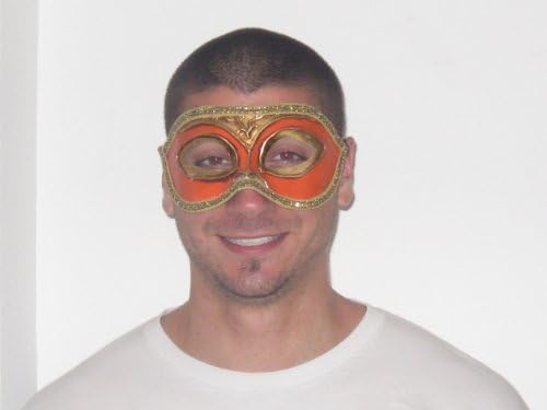 Orange Colombina Losanghe Venetian Masquerade Mask