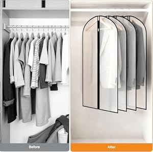 12 Pack Peva Garment Bags 24 x 40 In, Translucent Clothes Covers — photo 6 of 6