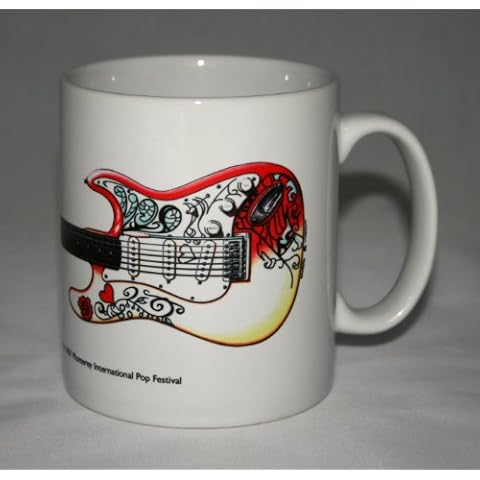 Guitar Mug. Jimi Hendrix's Monterey Fender Stratocaster Illustration Cover