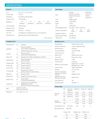 65 Inch Smart Whiteboard For Classroom - Business - Electronic Whiteboard - Smart Board - Digital Whiteboard - Interactive Panel #TOP7