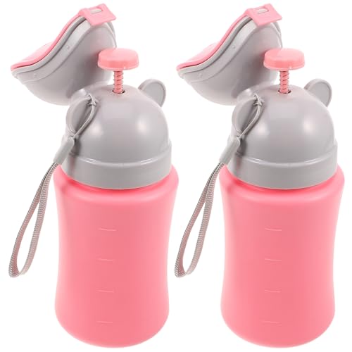 TOGEVAL 2個 携帯可能な 用尿瓶 象形デザイン 軽量ポータブル便器 ノースピル設計 緊急対応キャンプ旅行用 女児男児兼用