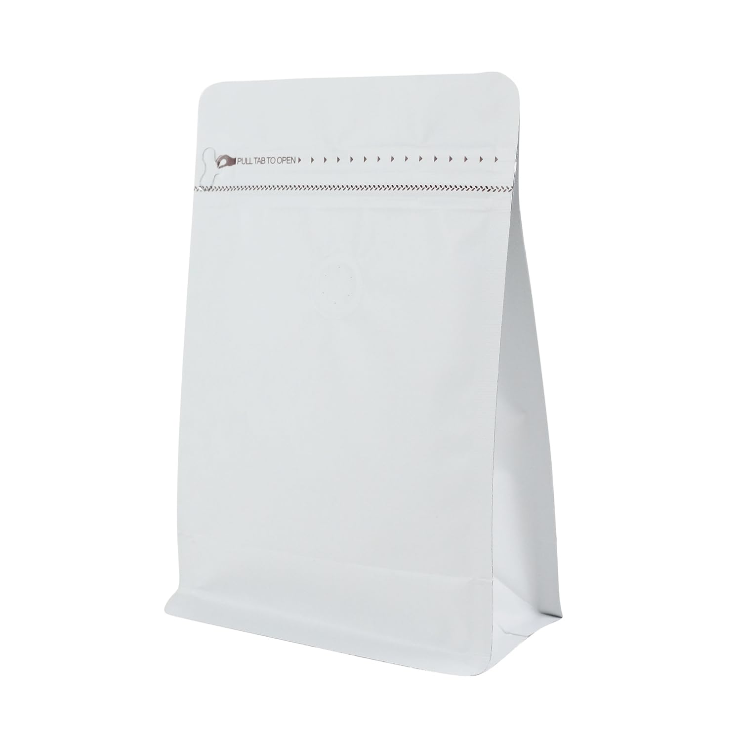 150 Pack High Barrier Stand-Up Coffee Bean Bags with Vented Valve, Matte Metallic, Heat-Sealable and Resealable Solid Color Pouches for Food Storage (6 * 12.8 inch,2 lb,32 oz,White)