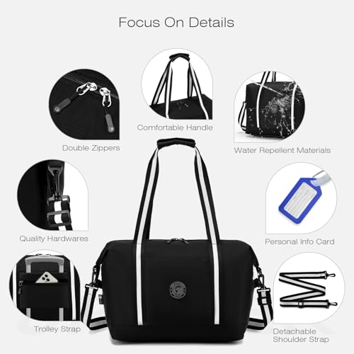 SPAHER 50L Reisetasche Groß Handgepäck Tasche 55x40x23 Germanwings Lufthansa TUI Airways Faltbare Sporttasche Damen Herren Carry on Luggage Gym Duffle Bag Weekender Fitness Bag mit Schuhbeutel