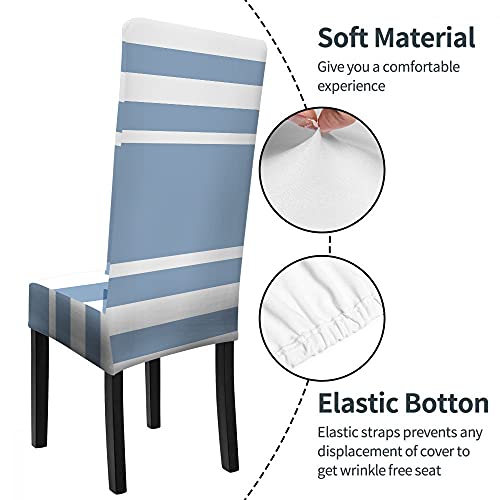 Wondertify Striped Chair Covers For Dining Room Blue White Stretch Slipcovers Chair Protector Decor For Home And Banquet #TOP5