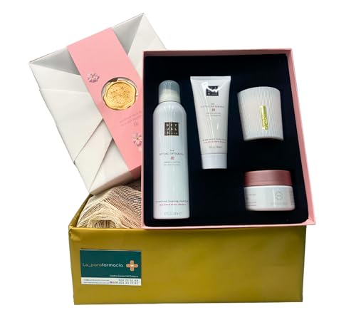 Cofre Regalo Mujer Belleza, Set de 4 Productos Sakura Grande, Kit Belleza Mujer, leche de Arroz y Flor de Cerezo, Cuidado de la Piel Propiedades Nutritivas y Equilibrantes