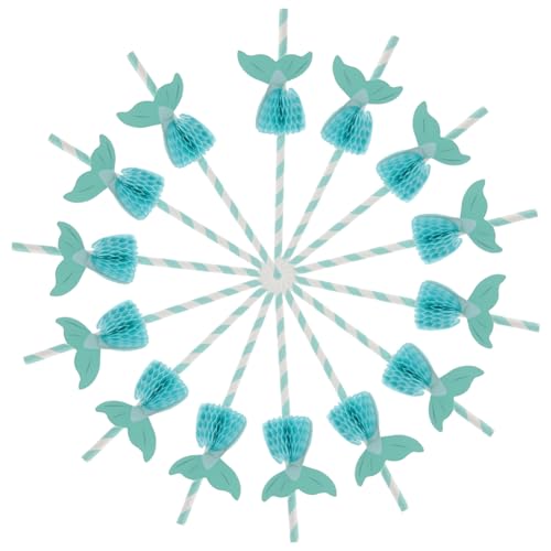 Wakauto 50 pcs pajillas de papel para fiesta hawaiana miniatura 1