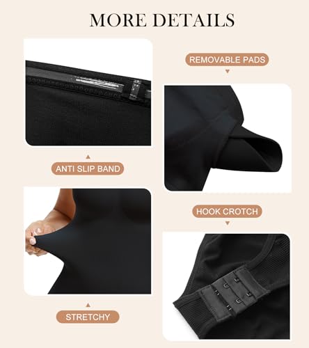 Image of Strapless Shapewear Bodysuit for Women With Built In Bra Seamless Tummy Control Tube Top Body Suit Body Shaper
