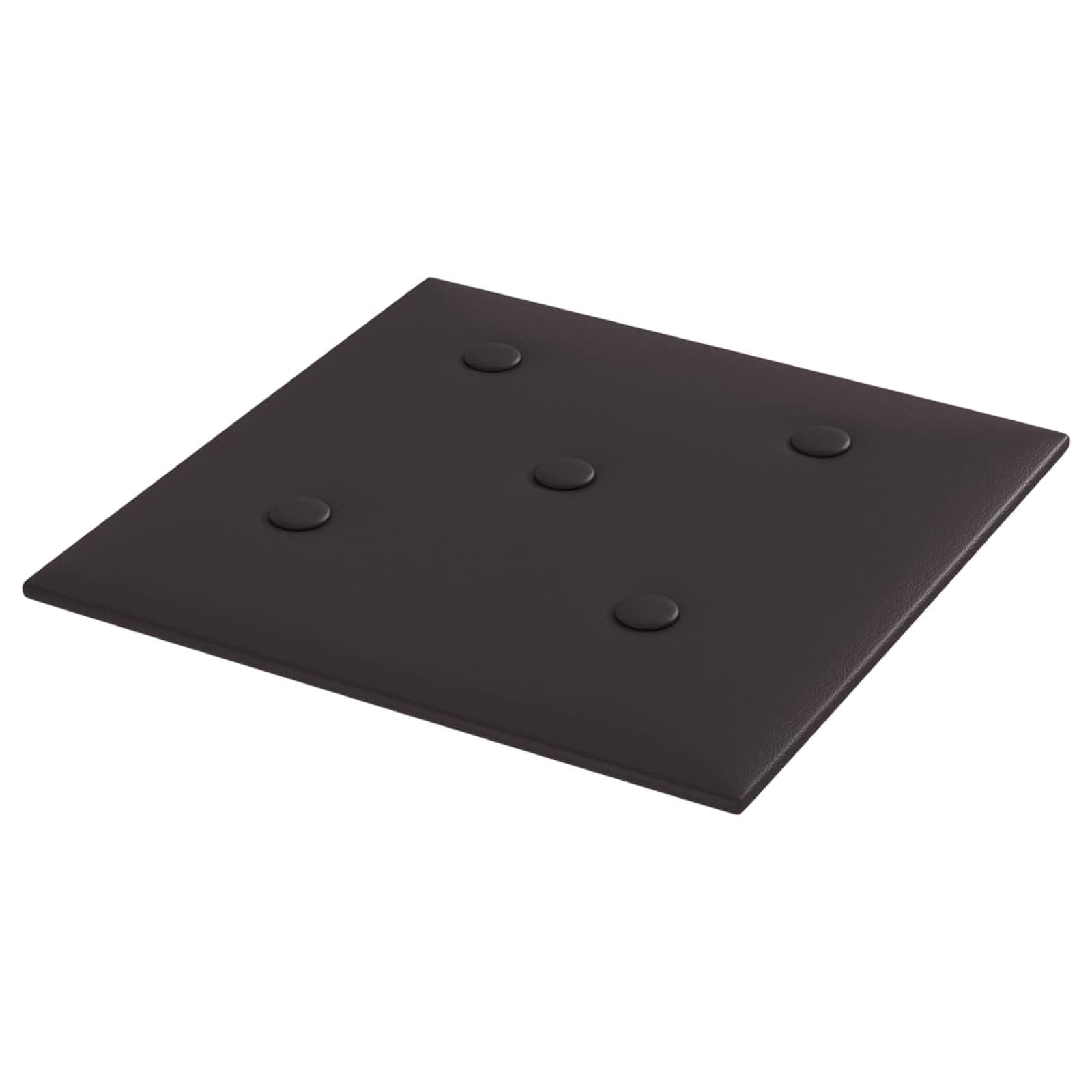 Juego de 12 cabezales de pared, paneles acolchados de 30 x 30 cm para cama y pared, piel sintética negra, tapicería modular para dormitorio moderno, paneles rectangulares para decoración de