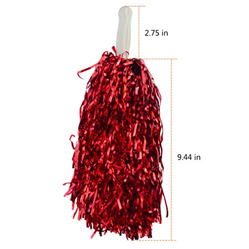 Image of baotongle 12 PCS Cheerleading Squad Spirited Fun Poms Pompoms Cheer Costume Accessory for Party Dance Sports