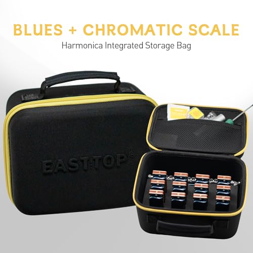 East top Multifunctional Harmonica Carry Case for 12 Pcs Blues Harmoncia,1 Pcs Chromatic Harmonica and Other Harmonica Accessories by East top - Image 6