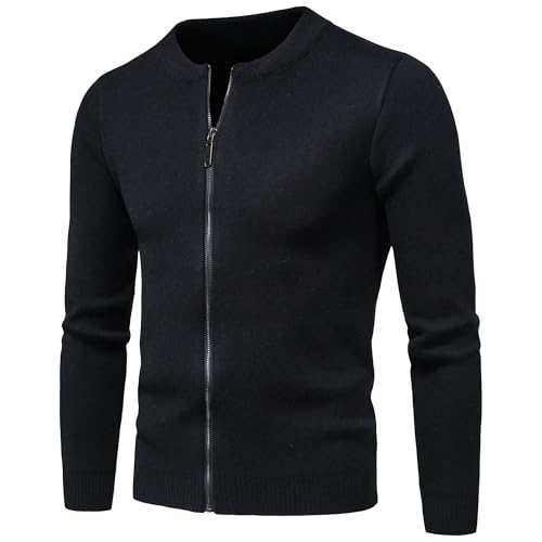 Cardigan en laine mélangée homme ajusté : le gilet léger zippé idéal pour le bureau et les sorties