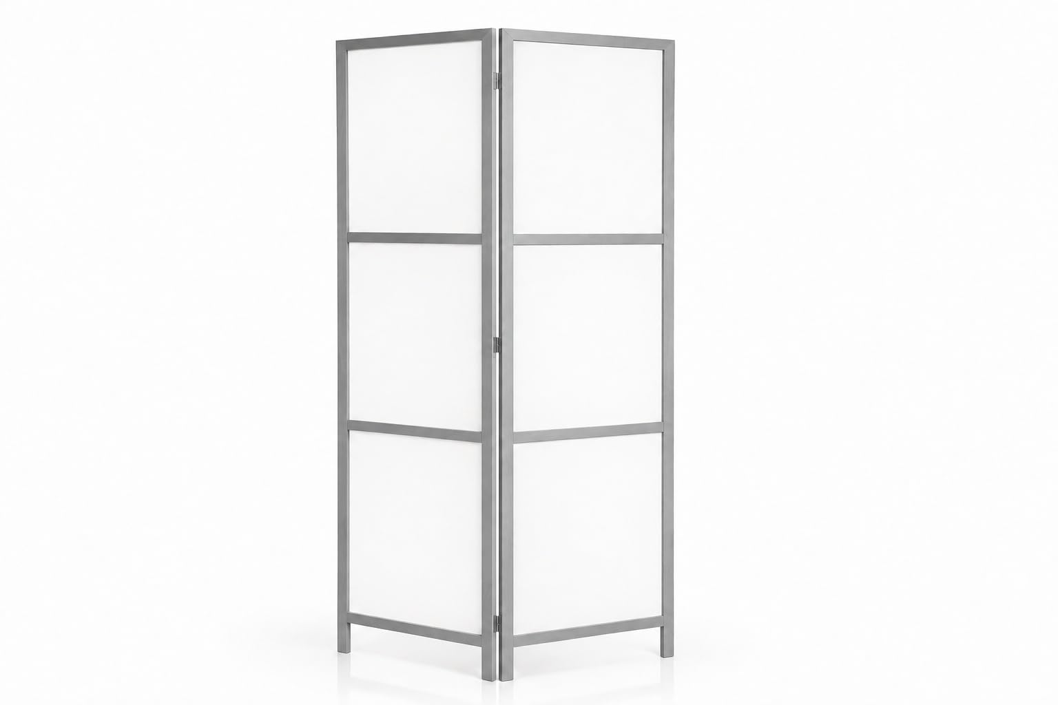 Paravent Japanisch weiß minimalistisch Faltbar aus Holz grau - 2el