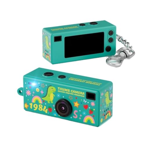 Vintage Mini Keychain Digital Camera | 720P HD Mini Camera with 21 Filters, 0.96 Inch Screen & Flash(64G,Green)