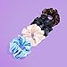 Gimme Beauty Large Satin Hair Scrunchies - Soft, No-Breakage Scrunchies - Perfect for Thick Hair & Bedtime Wear - Firm Hold & Gentle, Crease-Free Accessories for Women - Multi-Color & Black, 4 Pack