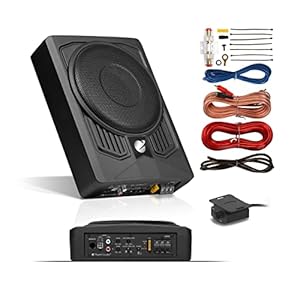 Planet Audio P8AWK Low Profile 8 Inch Under Seat Powered Car Subwoofer – 800 High Output, Built-in Amplifier, for Truck, Boxes and Enclosures, Remote Subwoofer Control