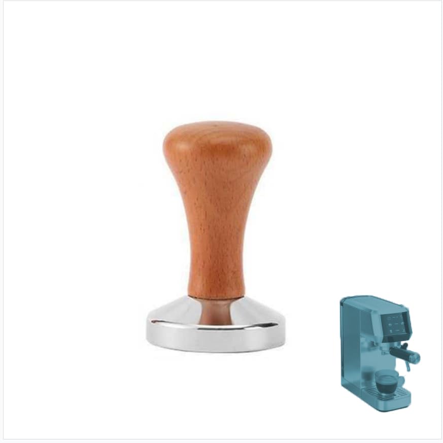 ANAKEY 51mm Espresso Tamper for Espresso Machine, Flat Base Coffee Tamper for Even Extraction, Stainless Steel Coffee Press with Light Walnut Handle (Blue) - image 1