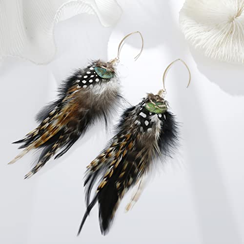 Long Bohemian Feather Earrings for Women - Lightweight Handmade Dangle Jewelry, Statement Ear Accessories4