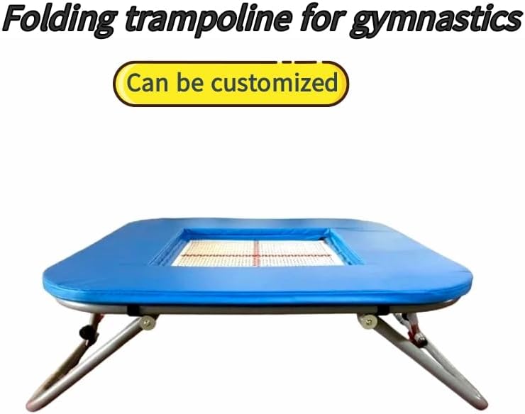 Folding Gymnastic Trampoline with Safety Net, Multiple Color Options,Fancy Slam Dunk Trampoline,Indoor Gym,Steel Frame,Square Trampoline