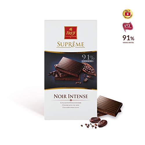 Frey 6x Suprême Noir 91% extra dunkle Bitterschokolade - Original Schweizer Schokolade - Kakao 91% mindestens… – Bild 4