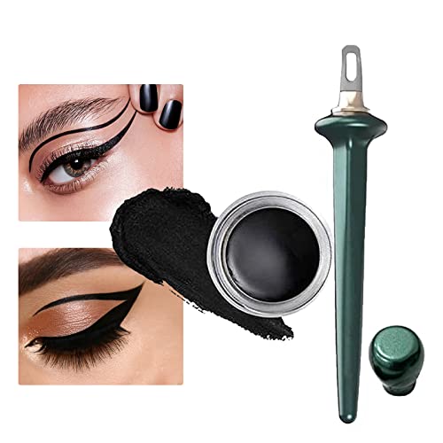 Silicone Eyeliner Guide Tool for Parkinson Patient Anti-shake Design EyeLiner Guide Wand Long-Wear Eyeliner Set Waterproof Eyeliner Cream All-day Longlasting Waterproof Quick Dry (Black)