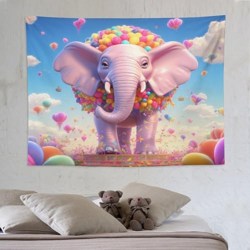 Tapisserie éléphant PAZZK tenture artistique grand format 150x200cm