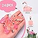 SALGIA Mini Flamingo, 24 Miniaturflamingo in Rosa und Hellrosa, Glänzend, Vogel, Dekoration für Puppenhaus, Mini-Landschaft, Kuchen, Aquarium, DIY