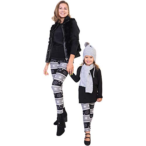 Angelina Women's and Kid's Matching Mommy and Me Holiday Print Leggings 3-Pack (Adult & Kid Sizes Sold Separately)