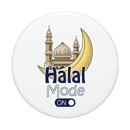 Halal Fasting Mode Ramadan On Cool Islamic fasting Gift Idea PopSockets Swappable PopGrip, Black - Image 3