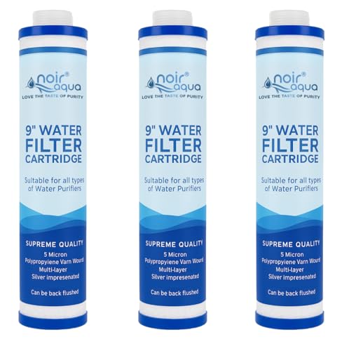 Image of Noir Aqua MLT 9 inch Threaded Pre Filter Cartridge | PP Yarn Wound | Suitable for 10 Inch Pre-Filter Housing for All Types RO Water purifiers Replacement Water Filter Candle (3)