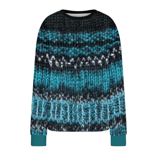 Ugly Christmas Sweater Women Funny Christmas Graphic Crewneck Long Sleeve Knit Sweatshirts Cute Xmas Holiday Pullover4