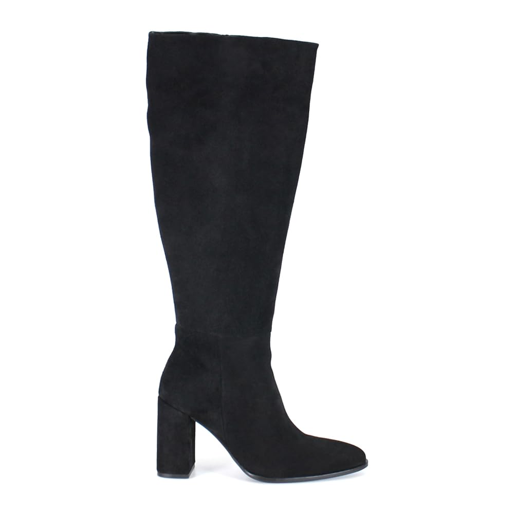 Diba True Womens Text Back Pointed Toe Zippered Casual Boots Knee High High Heel 3 Up - Black
