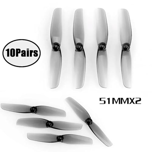 51MMX2 51mm 2ブレードプロペラ 1mm 1.5mm FPVフリースタイル2インチマイクロドローンDIYパーツ対応 10ペア(10CW+10CCW) accessory(10Pairs 1mm)
