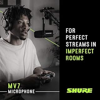 Shure Microfono Podcast USB MV7 per Podcasting, registrazione, Live Streaming & Gaming, uscita cuffie integrata, microfono dinamico USB/XLR interamente in metallo, certificato TeamSpeak - Argento