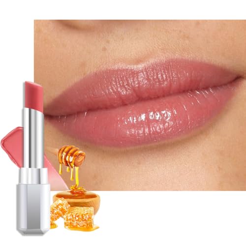 Image of evpct Nude Pink Honey Lipstick Tinted Lip Balm Oil Stick for Women, 17 | Sheer Lightweight, Moisturizing, Shine, Volumizing, Hydrating Nourishing Serum for Glossy Nourished Lips, Cruelty-Free Vegan