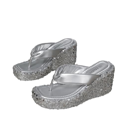 Edie ぺたんこミュールシルバーサンダル