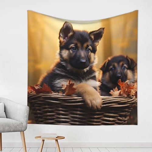 LHDGBWC Tapiz de perro pastor alemán para dormitorio, decoración de pared, tapices estéticos de 60 x 40 pulgadas, decoración de pared, pósteres, tapiz bohemio para sala de estar, dormitorio