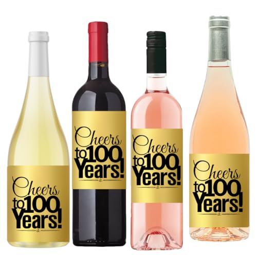 Étiquettes de bouteille de vin personnalisées 100 ans pour cadeau souvenir invité