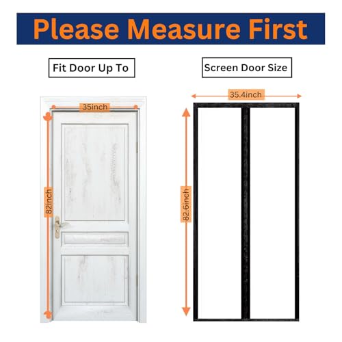 Image of Royalkart Transparent PVC Magnetic Door Curtain | Hands Free Self-Closing Screen | Blocks Insects & Outside Dust | Clear See-Through Screen for Home, Kitchen, AC Room, Shop | Door Size- 90cm x 210cm