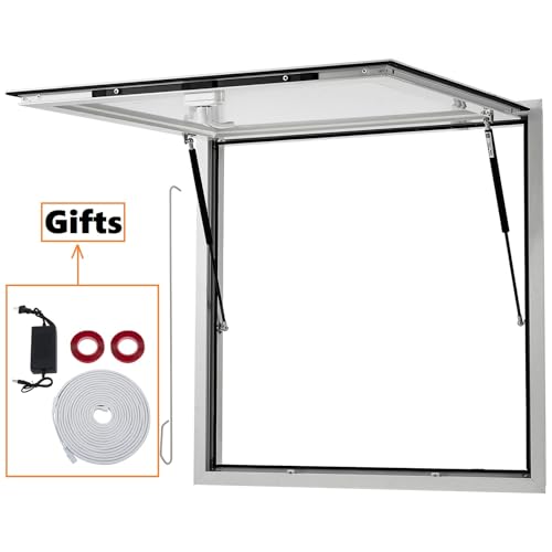 Image of 48 inchx36 inch Commercial-Grade Concession Window for Food Trucks,Outdoor Markets, Mobile Vendors，85Waterproof Awning Door with Dual-Point Security Lock， Aluminum Frame Service Opening (Glass Not Included)