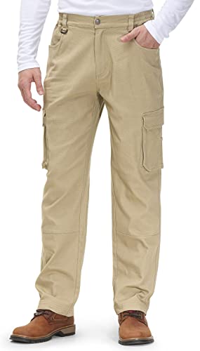 Rdruko Men's Relaxed Fit Work Cargo Pants Stretch Cotton Utility Casual Pants Straight Leg